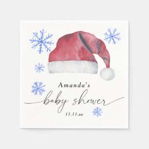 Weihnachtsmannmütze - Babydusche Serviette
