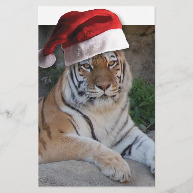 Weihnachtsmannmütze Bengalisch Tiger Briefpapier (Vorderseite)