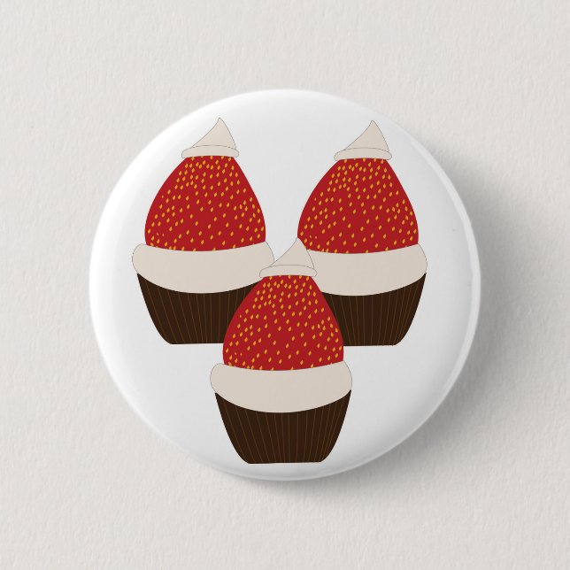 Weihnachtsmannmütze Bites Button (Vorderseite)