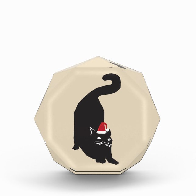 Weihnachtsmannmütze Black Cat Fotoblock (Vorderseite)