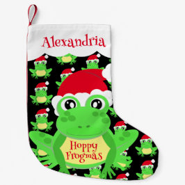 Weihnachtsmannmütze Black Frog Cartoon Muster Name Kleiner Weihnachtsstrumpf
