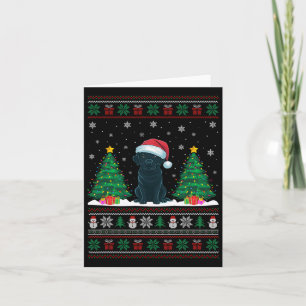 Weihnachtsmannmütze Black Labrador Hund Xmas Tree Karte