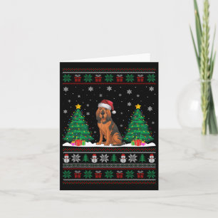 Weihnachtsmannmütze Bloodhound Hund Weihnachtsbaum Karte