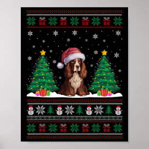 Weihnachtsmannmütze Boykin Spaniel Hund Xmas Tree  Poster