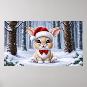 Weihnachtsmannmütze Bunny Poster