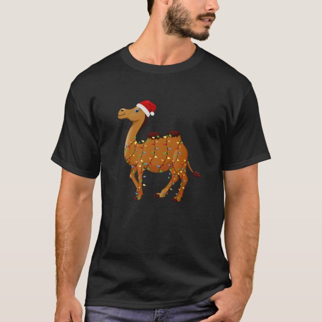 Weihnachtsmannmütze Camel Animal Lover Xmas Gesche T-Shirt (Vorderseite)
