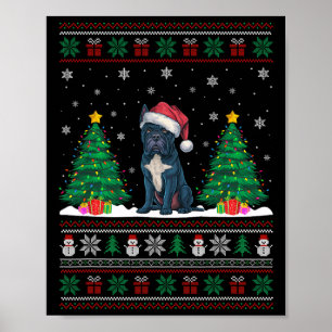 Weihnachtsmannmütze Cane Corso Dog Weihnachtsbauml Poster