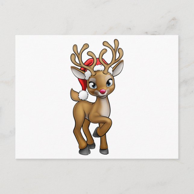 Weihnachtsmannmütze Cartoon Weihnachtsmann Feiertagspostkarte (Vorderseite)