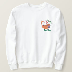 Weihnachtsmannmütze Cat Besticktes Sweatshirt