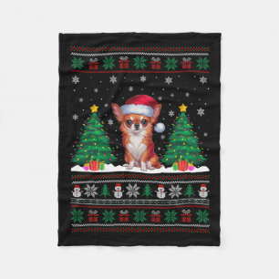 Weihnachtsmannmütze Chihuahua Dog Weihnachtsbaum L Fleecedecke