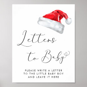 Weihnachtsmannmütze Christmas Baby Duschbriefe für Poster