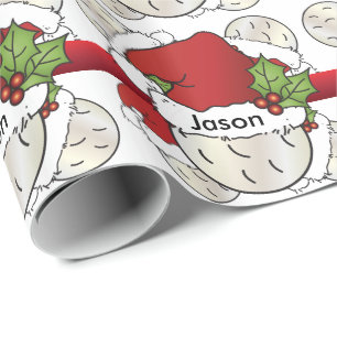 Weihnachtsmannmütze Christmas Golf Ball   DIY Name Geschenkpapier