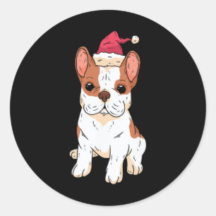 Weihnachtsmannmütze Christmas Pajama Dog Welpe Dog Runder Aufkleber