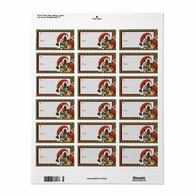 Weihnachtsmannmütze&Coat Weihnachtskittesiegel Adressaufkleber (Vorne)