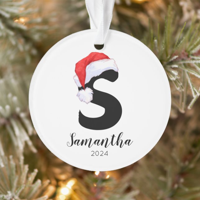 Weihnachtsmannmütze Einfach anpassbarer Brief Weih Ornament (Baum)