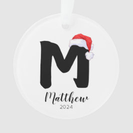 Weihnachtsmannmütze Einfach anpassbarer Letter M W Ornament