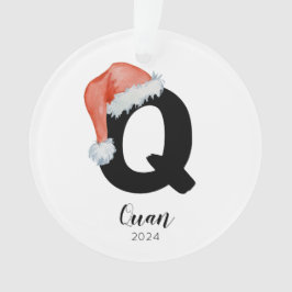 Weihnachtsmannmütze Einfach anpassbarer Letter Q W Ornament