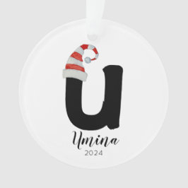 Weihnachtsmannmütze Einfach anpassbarer Letter U C Ornament