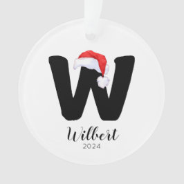 Weihnachtsmannmütze Einfach anpassbarer Letter W W Ornament