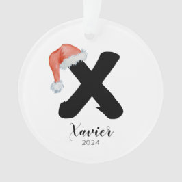 Weihnachtsmannmütze Einfach anpassbarer Letter X W Ornament