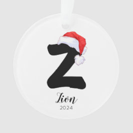 Weihnachtsmannmütze Einfach anpassbarer Letter Z W Ornament