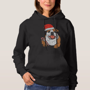 Weihnachtsmannmütze English Bulldog Dog Weihnachte Hoodie