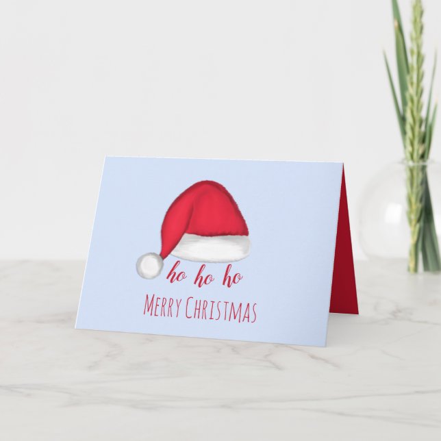Weihnachtsmannmütze Falten der Grußkarte Karte (Vorderseite)