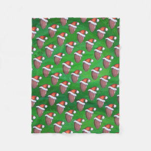 Weihnachtsmannmütze Football auf Grün Fleecedecke