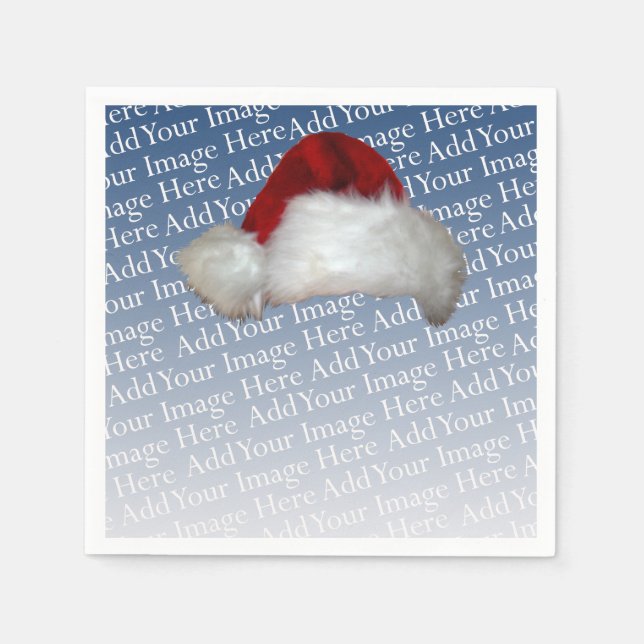 Weihnachtsmannmütze Foto Vorlage Weihnachtsbild Ur Serviette (Vorderseite)