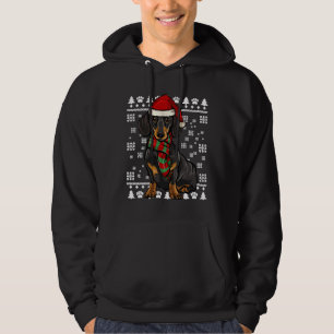 Weihnachtsmannmütze für Schwarze Dackel Hoodie