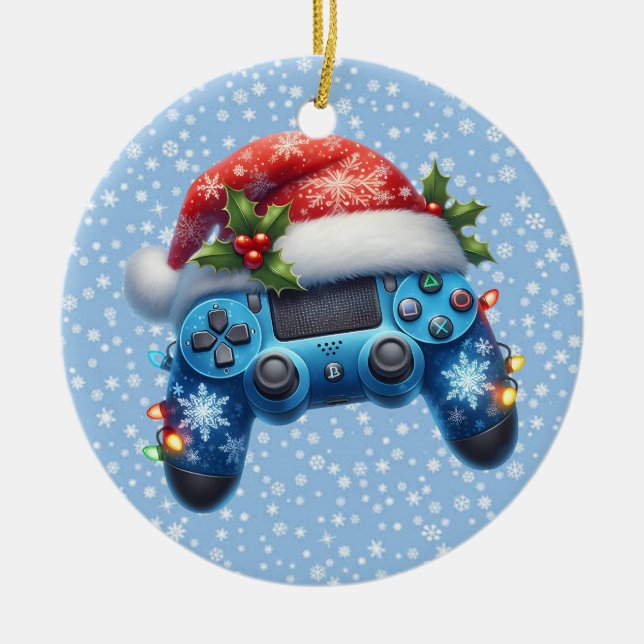 Weihnachtsmannmütze Game Controller Ornament (Vorne)