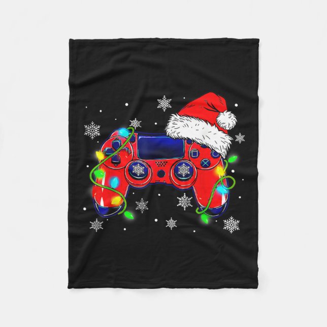 Weihnachtsmannmütze Gamer Bo Fleecedecke (Vorderseite)