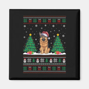 Weihnachtsmannmütze German Shepherd Dog Xmas Tree Magnet