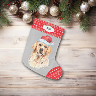 Weihnachtsmannmütze Golden Retriever Snowflake Bor Großer Weihnachtsstrumpf
