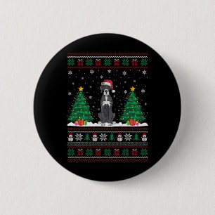 Weihnachtsmannmütze Great Dane Hund Weihnachtsbaum Button