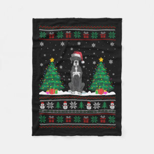 Weihnachtsmannmütze Great Dane Hund Weihnachtsbaum Fleecedecke