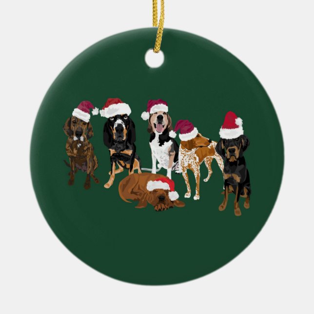 Weihnachtsmannmütze grün keramik ornament (Vorne)