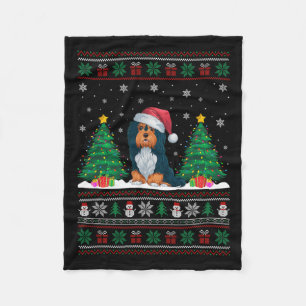 Weihnachtsmannmütze Havanese Hund Weihnachtsbaum L Fleecedecke