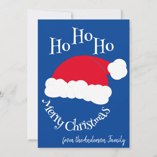 Weihnachtsmannmütze Ho Ho Ho Frohe Weihnachten Bla (Vorderseite)