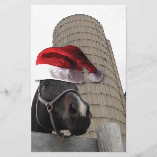 Weihnachtsmannmütze Horsey Briefpapier (Vorderseite)