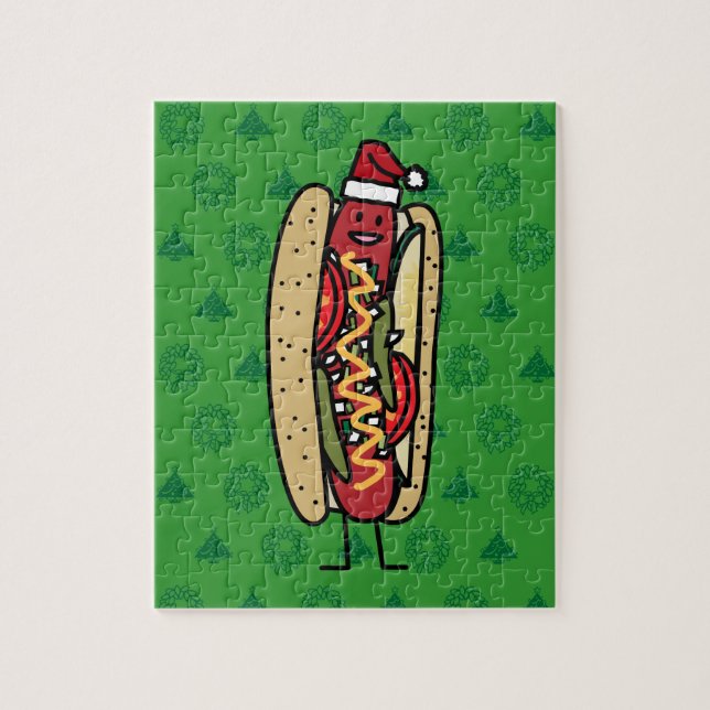 Weihnachtsmannmütze Hotdog Chicago-Art Weihnachts (Vertikal)