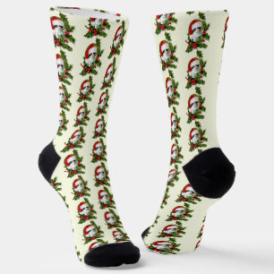 Weihnachtsmannmütze Kitten Wreath Weihnachten Socken
