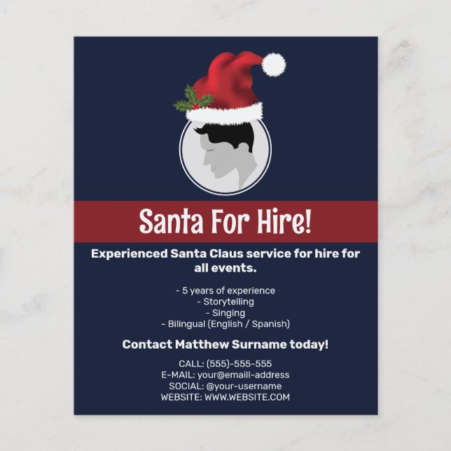Weihnachtsmannmütze Maßgeschneiderte Fotovorlage - Flyer (Vorne)