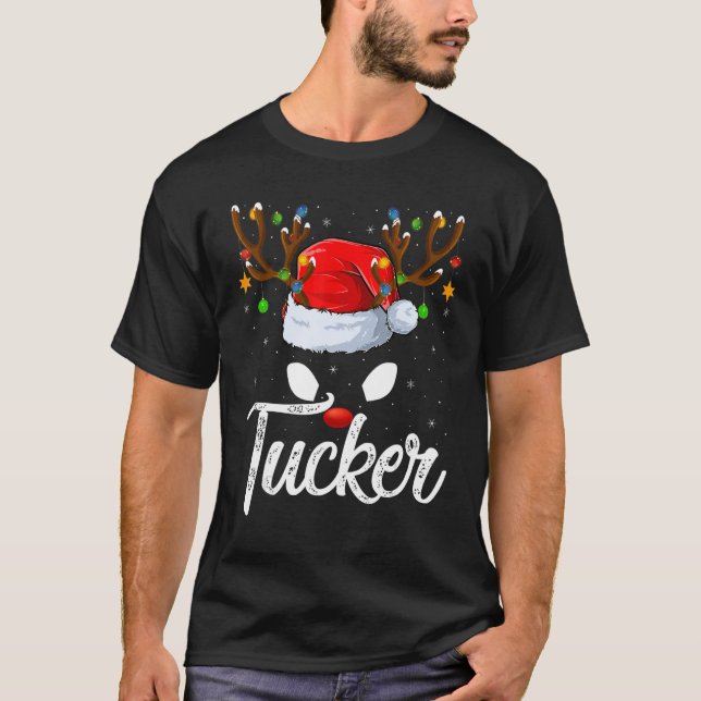 Weihnachtsmannmütze-Matching Tucker Reindeer Chris T-Shirt (Vorderseite)