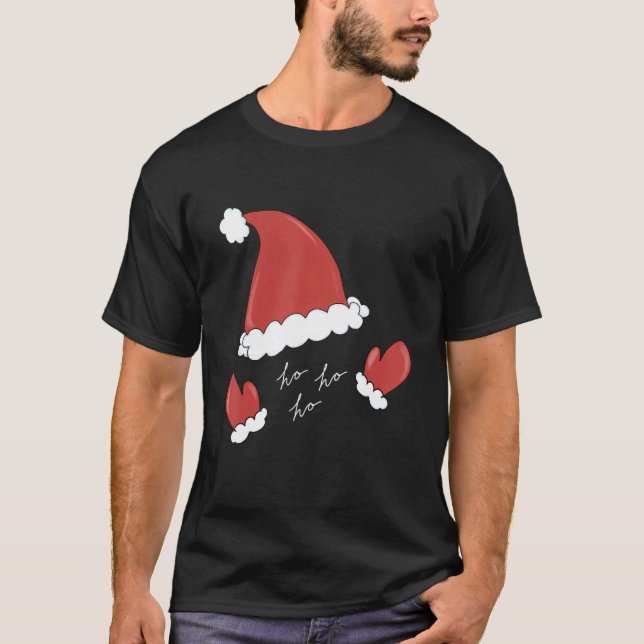 Weihnachtsmannmütze Mittens Hospho Ugly Sweater Fa T-Shirt (Vorderseite)