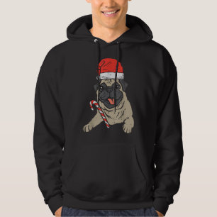 Weihnachtsmannmütze Mops Hund Weihnachten Hoodie