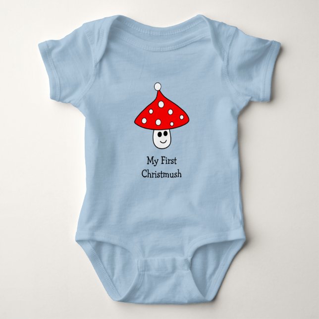 Weihnachtsmannmütze Mushroom Baby Bodysuit Baby Strampler (Vorderseite)