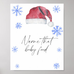 Weihnachtsmannmütze - Name des Babys für das Essen Poster