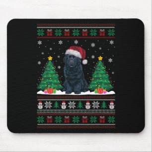 Weihnachtsmannmütze Neufundland Dog Xmas Tree Ligh Mousepad