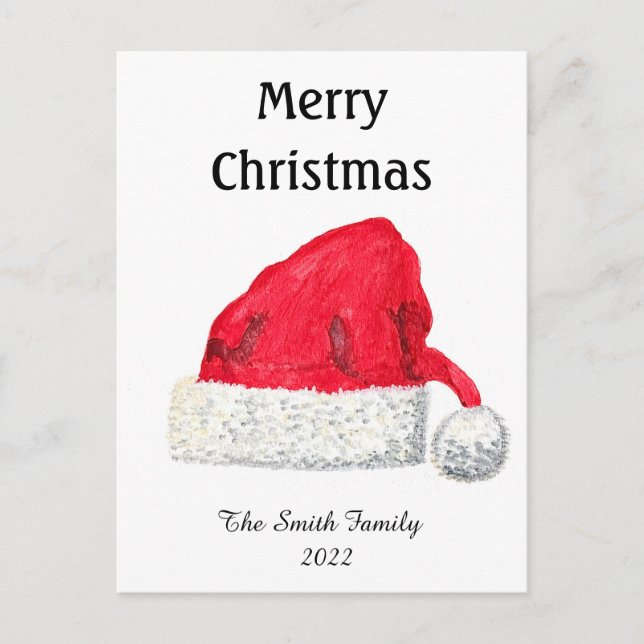 Weihnachtsmannmütze Niedlich Winter Weihnachten Re Postkarte (Vorderseite)